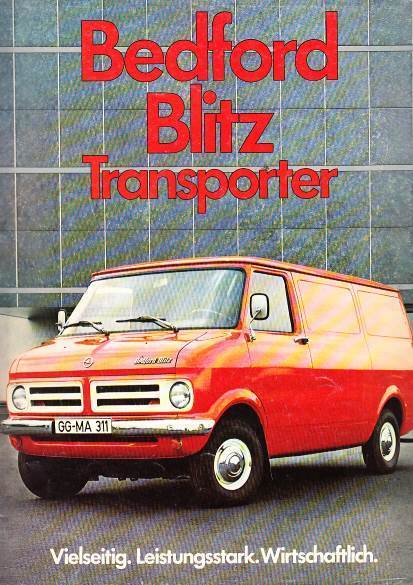 AUtoprospekt Opel Beford Blitz Transporter 1975