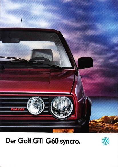Autoprospekt VW Golf GTI G60 syncro