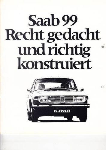 Autoprospekt Saab 99 1972 gelocht