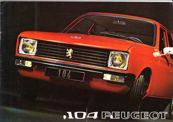 Autoprospekt Peugeot 104 1973 gelocht