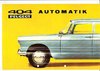 Autoprospekt Peugeot 404 Automatik 1967 gelocht