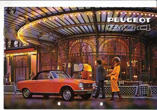 Autoprospekt Peugeot 304 1972 gelocht