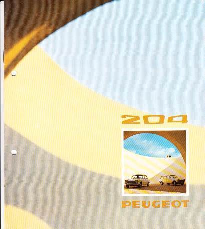 Autoprospekt Peugeot 204 1974 gelocht