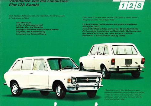 Autoprospekt Fiat 128 Kombi gelocht