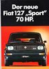 Autoprospekt Fiat 127 Sport 70 HP Juli 1978