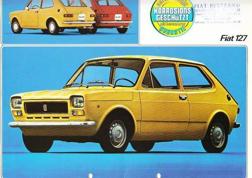 Autoprospekt Fiat 127 Juni 1974 gelocht