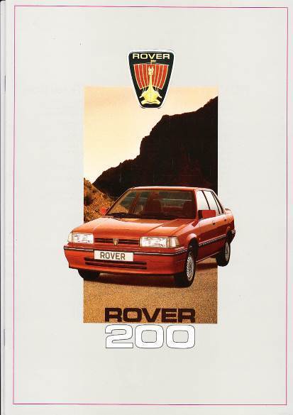 Autoprospekt Rover 200 April 1986