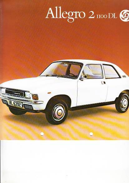 Autoprospekt Leyland Allegro 2 1100 DL 1976 gelocht