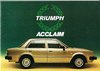 Triumph Acclaim  Autoprospekt März 1982
