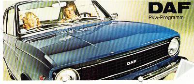 Autoprospekt Daf PKW Programm September  1972