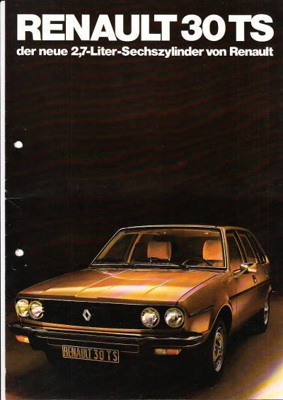 Autoprospekt Renault 30 TS gelocht