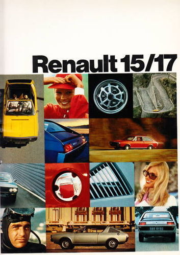 alter Autoprospekt Renault 15 - 17 gelocht