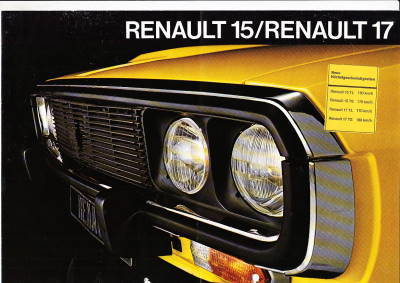 Genial: Autoprospekt Renault 15 - 17 gelocht