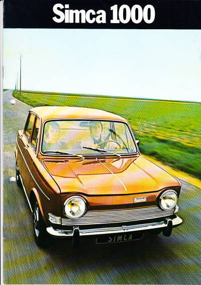 Autoprospekt Simca 1000 Juli 1972 gelocht