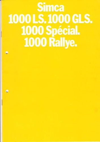 Autoprospekt Simca 1000 1971 mit Rallye
