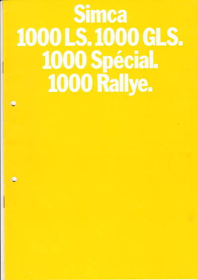 Autoprospekt Simca 1000 1971 mit Rallye