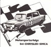 Autoprospekt Motorsporterfolge Chrysler Simca 1973