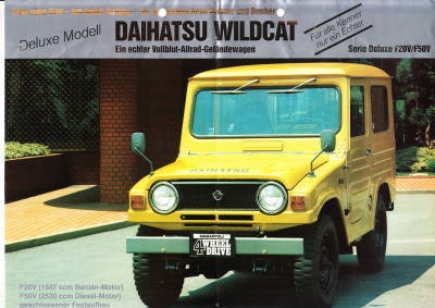 Autoprospekt Daihatsu Wildcat Deluxe gelocht