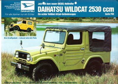 Autoprospekt Daihatsu Wildcat 2530 ccm gelocht