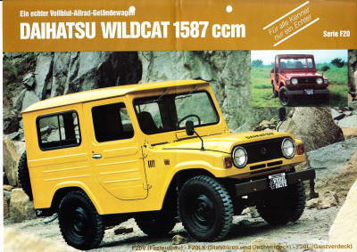 Autoprospekt Daihatsu Wildcat F20 gelocht