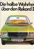 Autoprospekt Opel Rekord II Januar 1972