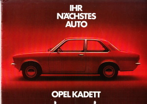 Autoprospekt Opel Kadett C Juli 1973 gelocht