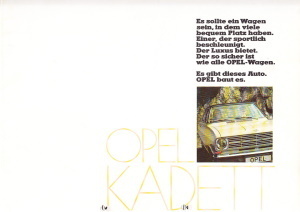 Autoprospekt Opel Kadett März 1969 gelocht