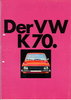 Autoprospekt VW K 70 August 1971 gelocht