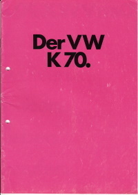 Autoprospekt VW K 70 August 1972 gelocht