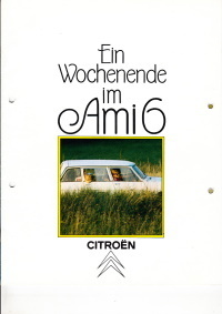 Autoprospekt Citroen Ami 6 November 1968 gelocht