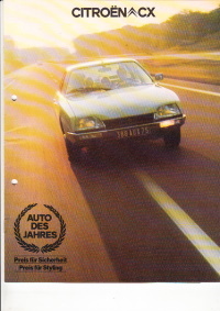 Autoprospekt Citroen CX August 1975 gelocht