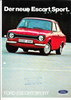 Autoprospekt Ford Escort 1 Sport 9 - 1971  gelocht