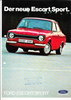 Autoprospekt Ford Escort 1 Sport 9 - 1971  gelocht