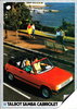 Autoprospekt Talbot Samba Cabriolet 1983