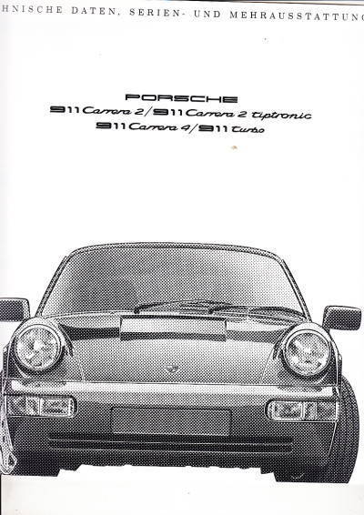 Technikprospekt Porsche 911 Carrera und Turbo 9 - 1990