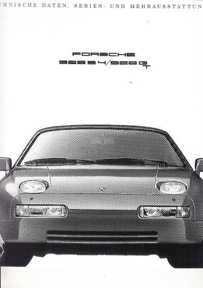 Technikprospekt Porsche 928 S4 GT August 1990