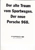 Autoprospekt Porsche 968