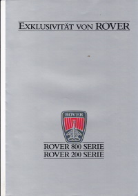 Autoprospekt Rover 800 und 200 9 - 1987