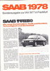Autoprospekt Saab Programm 1977 gelocht
