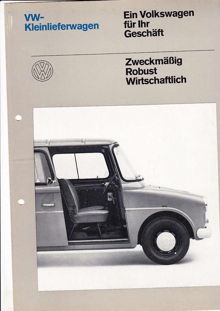 Autoprospekt VW Fridolin März 1968