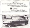 Autoprospekt Lotus Europa Special