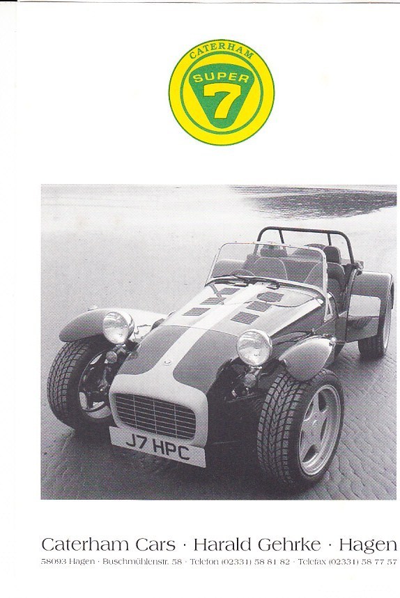 Autoprospekt Caterham Cars Super 7