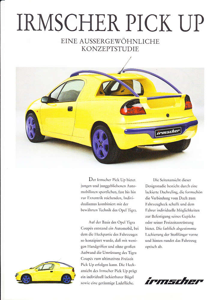 Autoprospekt Irmscher Pick Up März 1996