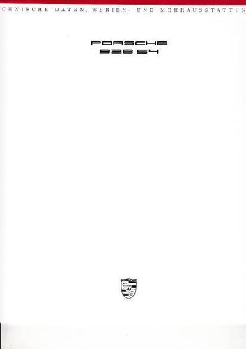 Technikprospekt Porsche 928 S4 Juli 1988