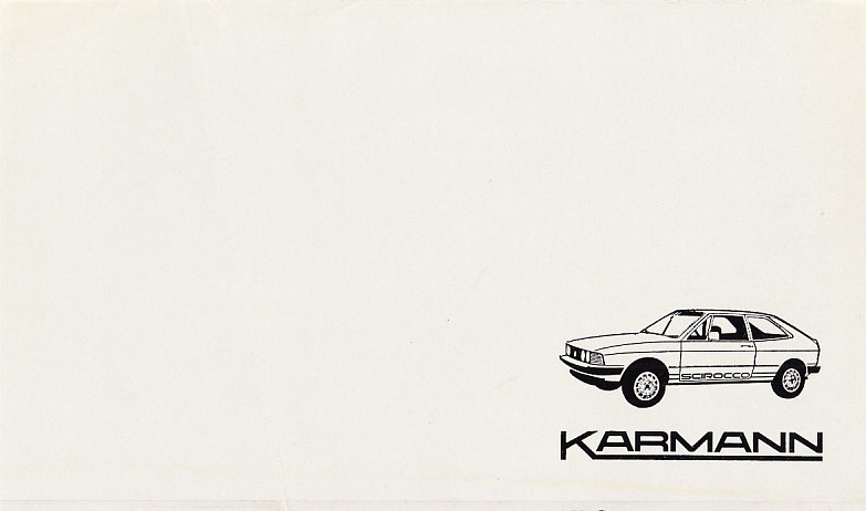 Autoprospekt Karmann VW Scirocco