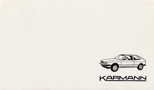 Autoprospekt Karmann VW Scirocco