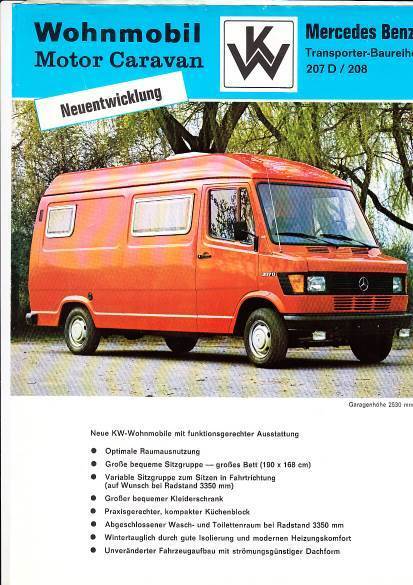 Prospekt KW Wohnmobil Mercedes 207 D 1977