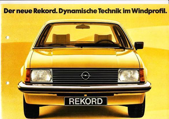 Autoprospekt Opel Rekord August 1977 gelocht