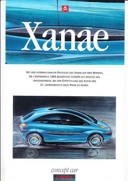 Autoprospekt Citroen Concept Car Xanae 1994