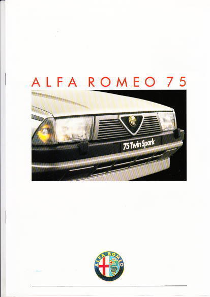 Autoprospekt Alfa Romeo 75 Januar 1987
